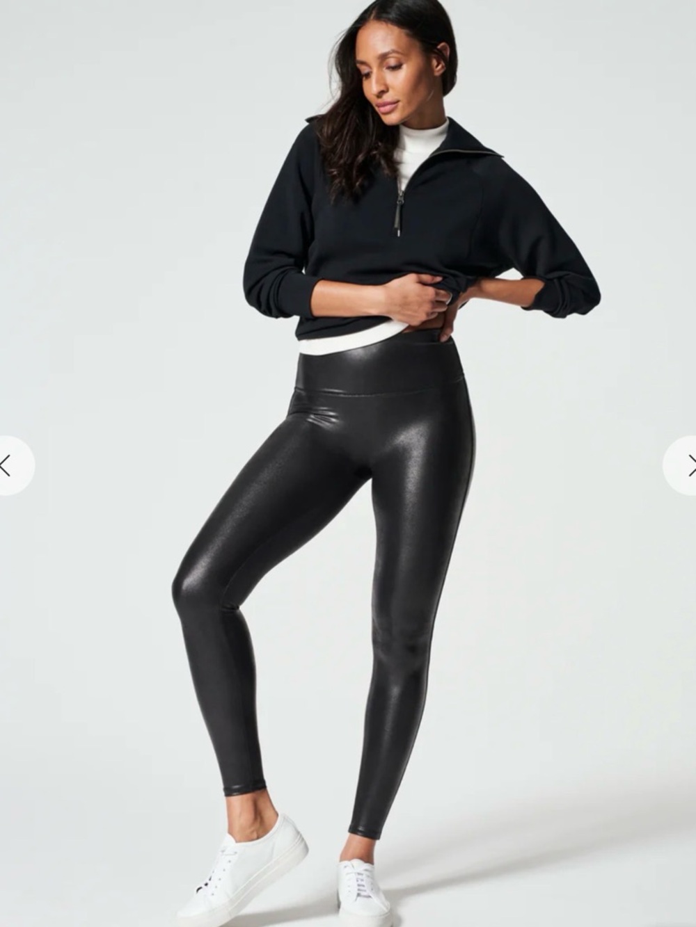 SPANX Black Shimmery High-Waist Leggings